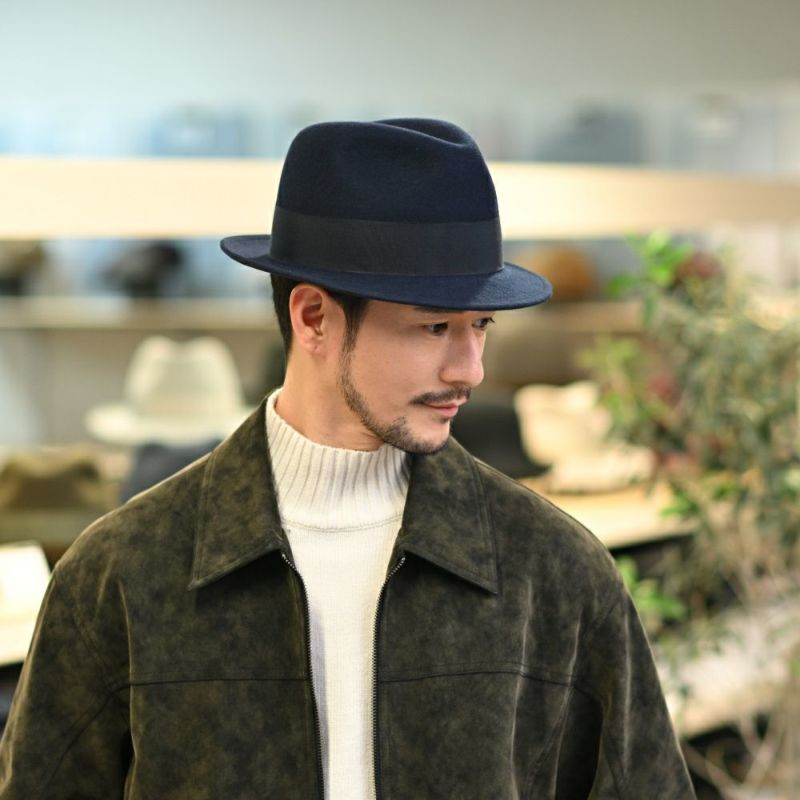 レッターのフェルトハット Wool Trilby（ウールトリルビー） ネイビー