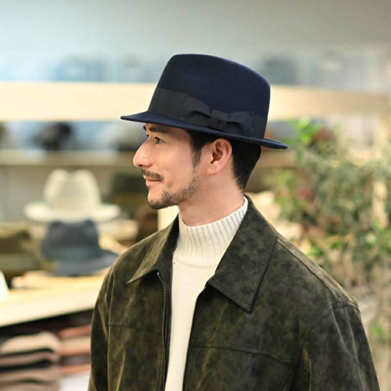 レッターのフェルトハット Wool Trilby（ウールトリルビー） ネイビー