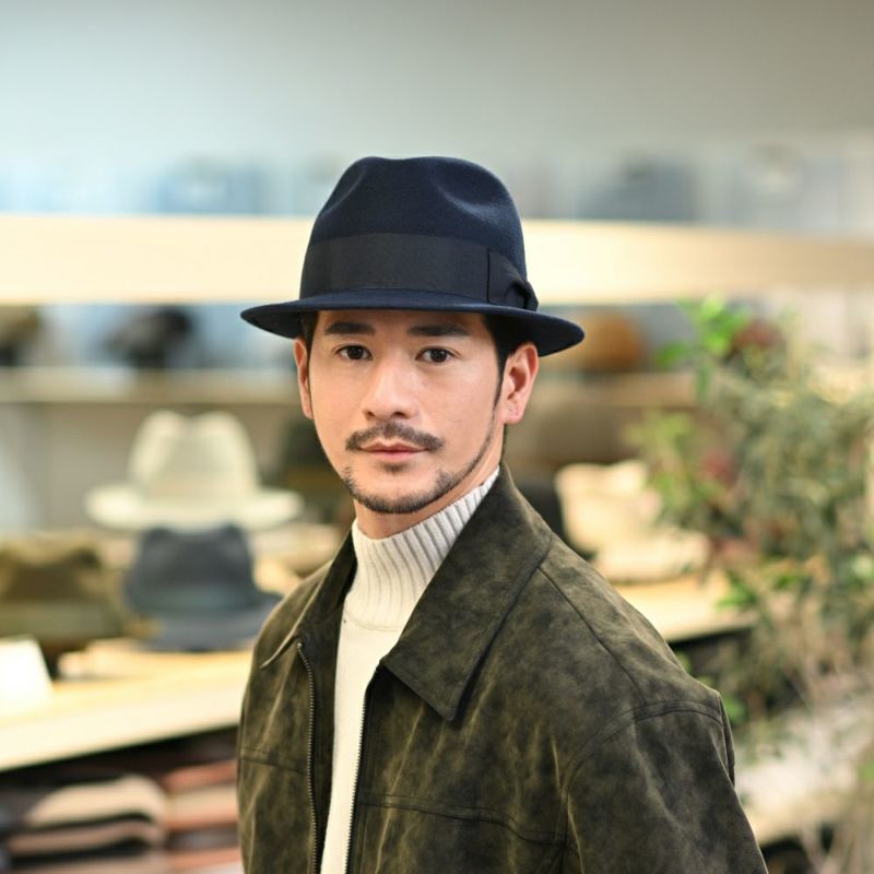 レッターのフェルトハット Wool Trilby（ウールトリルビー） ネイビー