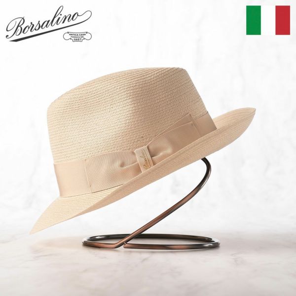 帽子 イタリア製”Borsalino(ボルサリーノ)” ヘンプブレード中折れ帽