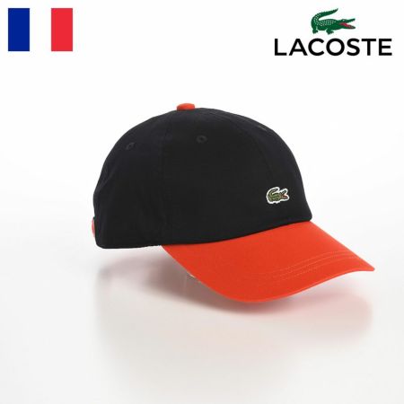 ラコステのキャップ ONE POINT BICOLOR CAP（ワンポイントバイカラーキャップ） L1272 ブラック