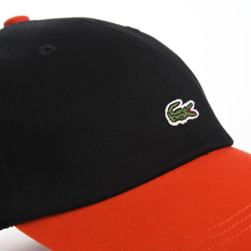 ラコステのキャップ ONE POINT BICOLOR CAP（ワンポイントバイカラーキャップ） L1272 ブラック