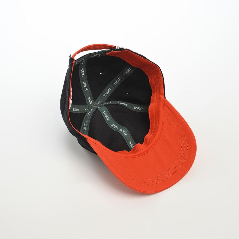 ラコステのキャップ ONE POINT BICOLOR CAP（ワンポイントバイカラーキャップ） L1272 ブラック