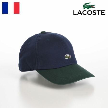 ラコステのキャップ ONE POINT BICOLOR CAP（ワンポイントバイカラーキャップ） L1272 ネイビー