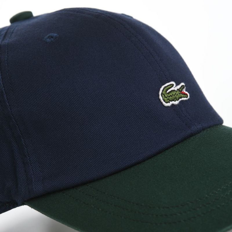 ラコステのキャップ ONE POINT BICOLOR CAP（ワンポイントバイカラーキャップ） L1272 ネイビー