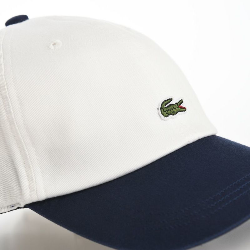 ラコステのキャップ ONE POINT BICOLOR CAP（ワンポイントバイカラーキャップ） L1272 ホワイト