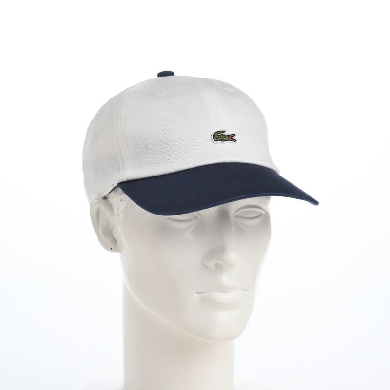 ラコステのキャップ ONE POINT BICOLOR CAP（ワンポイントバイカラーキャップ） L1272 ホワイト