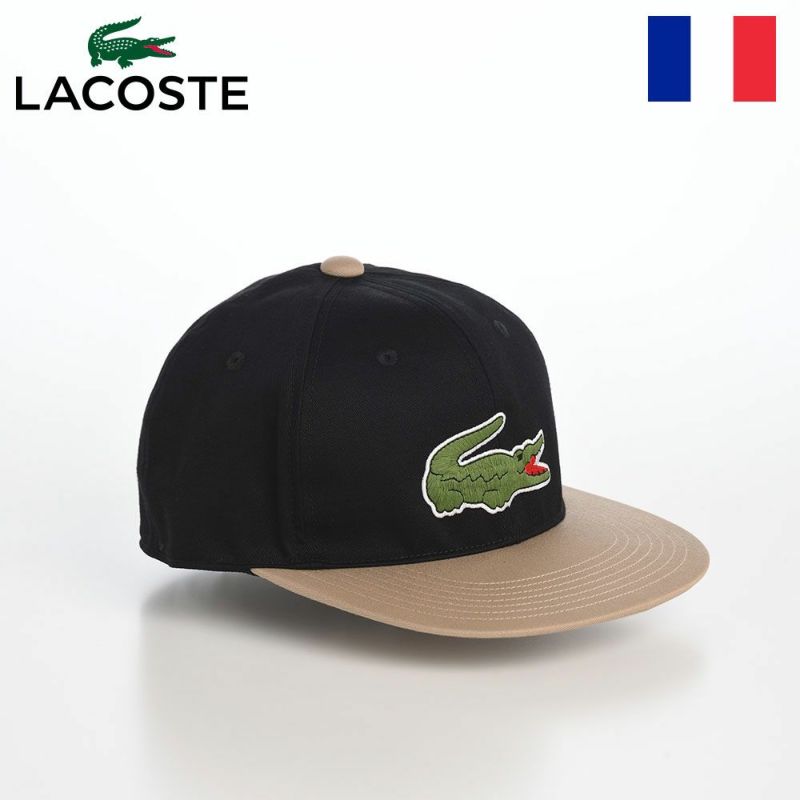 ラコステのキャップ BIG "WANI" BICOLOR CAP（ビッグワニバイカラーキャップ） L1276 ブラック