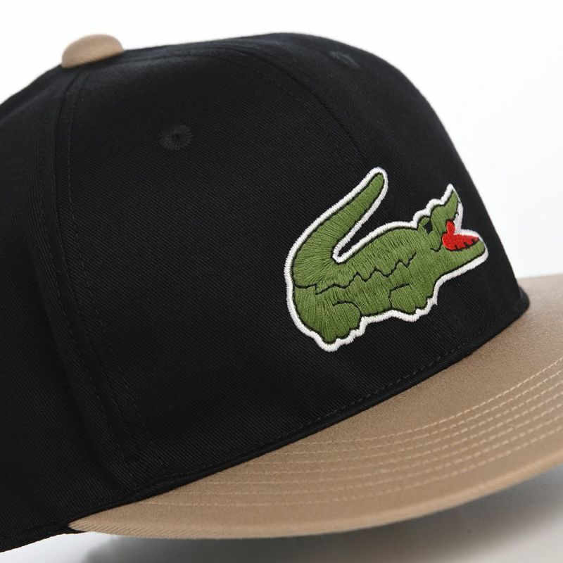 ラコステのキャップ BIG "WANI" BICOLOR CAP（ビッグワニバイカラーキャップ） L1276 ブラック