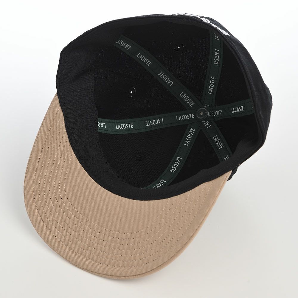 ラコステのキャップ BIG "WANI" BICOLOR CAP（ビッグワニバイカラーキャップ） L1276 ブラック
