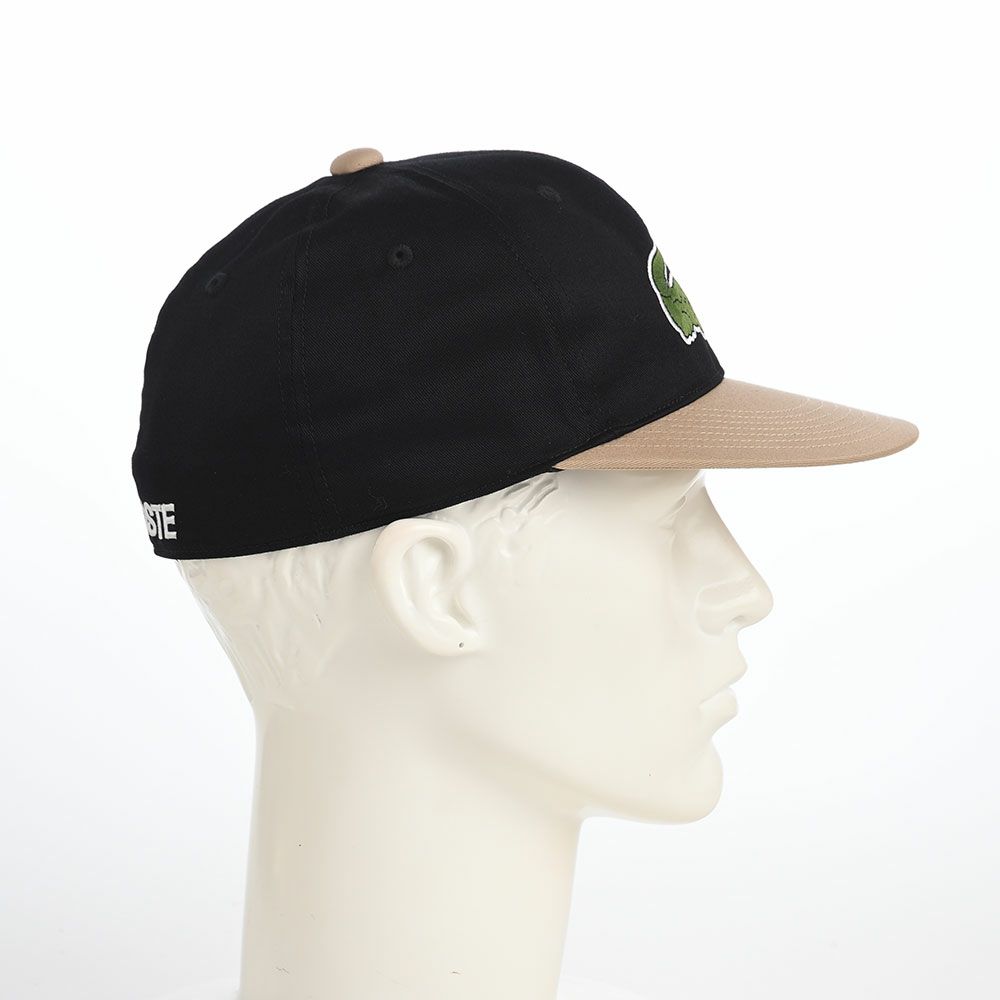 ラコステのキャップ BIG "WANI" BICOLOR CAP（ビッグワニバイカラーキャップ） L1276 ブラック