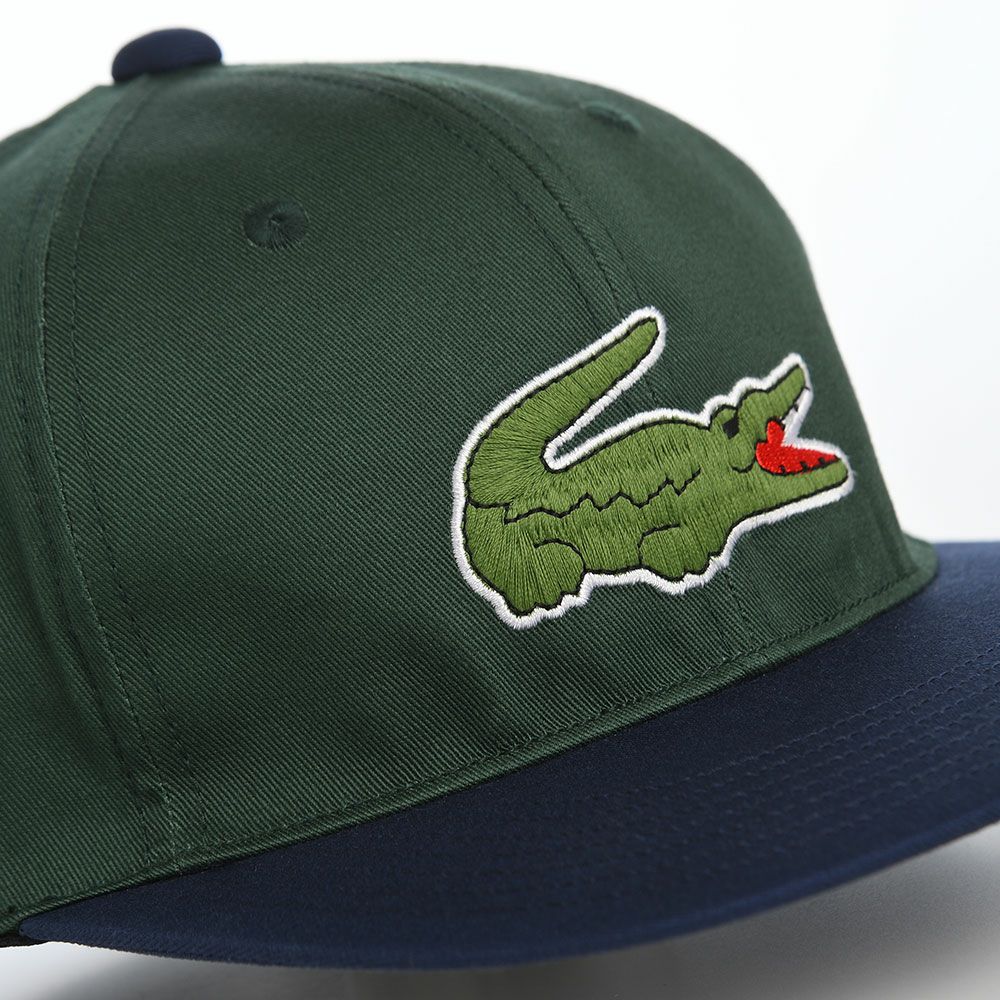 ラコステのキャップ BIG "WANI" BICOLOR CAP（ビッグワニバイカラーキャップ） L1276 グリーン