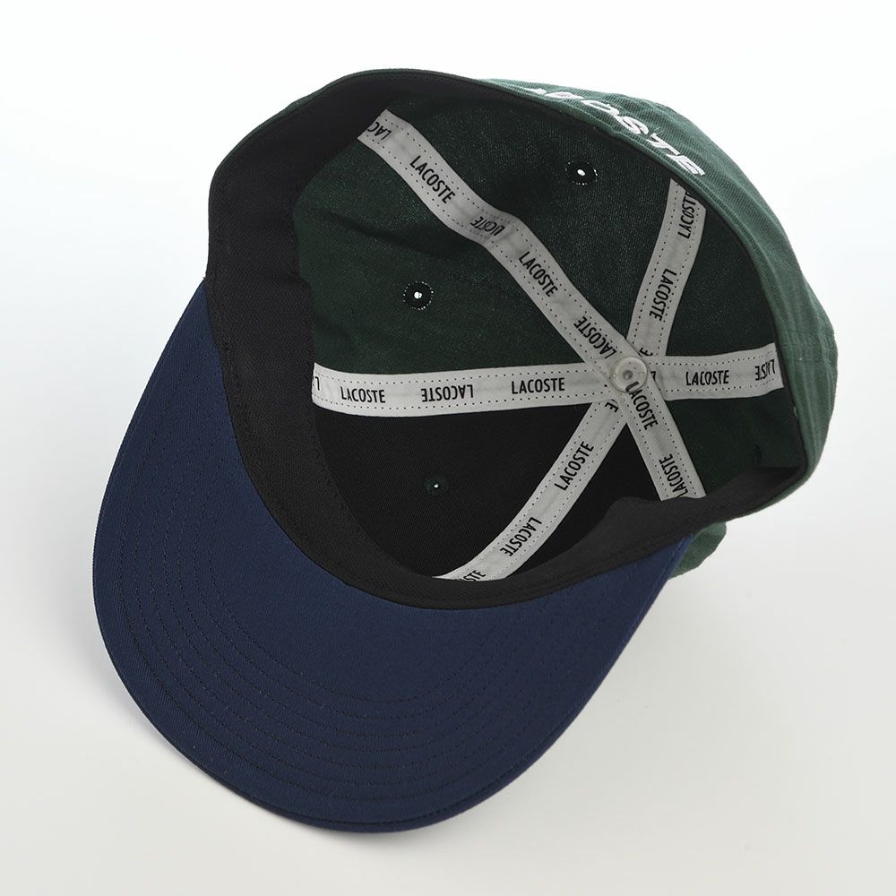 ラコステのキャップ BIG "WANI" BICOLOR CAP（ビッグワニバイカラーキャップ） L1276 グリーン