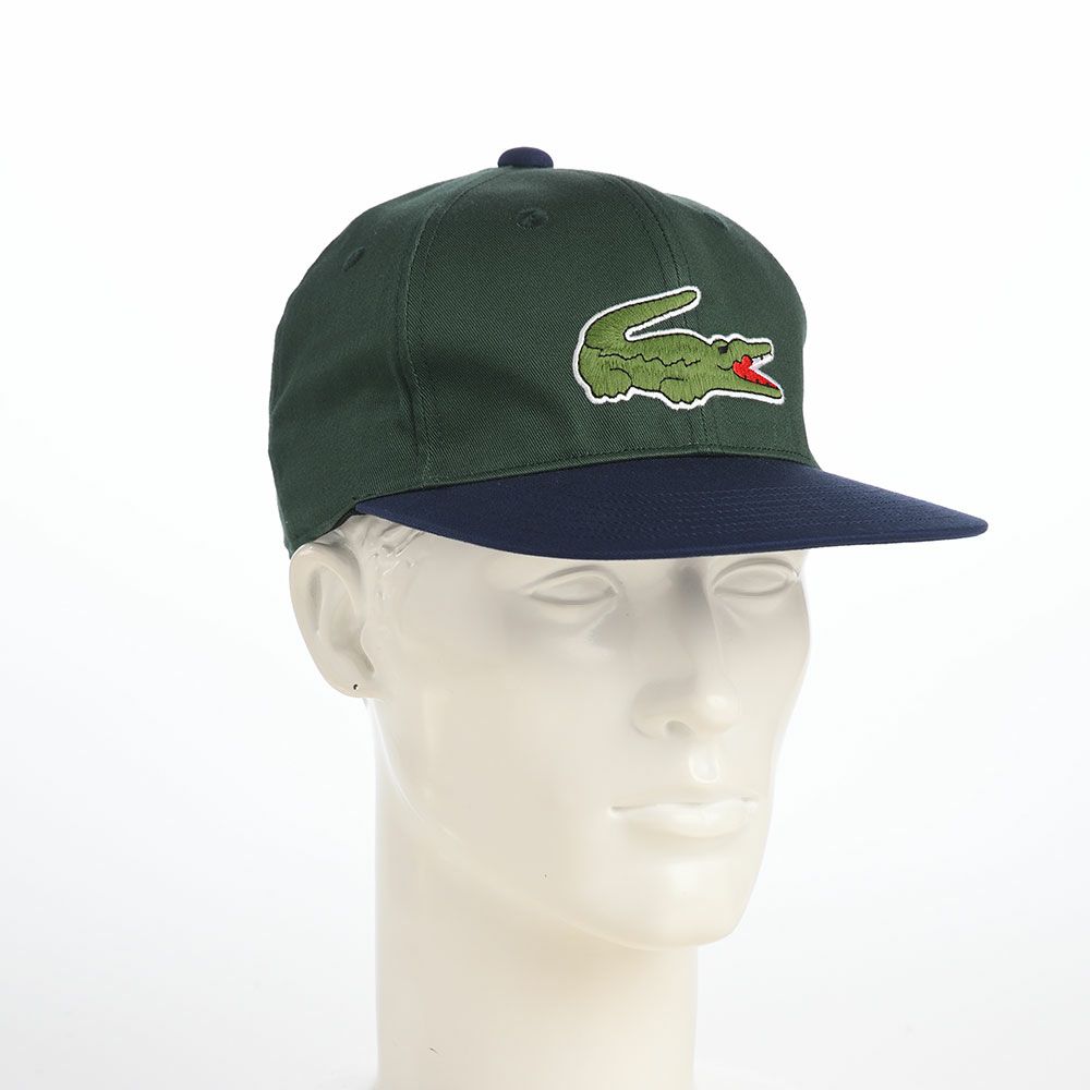 ラコステのキャップ BIG "WANI" BICOLOR CAP（ビッグワニバイカラーキャップ） L1276 グリーン
