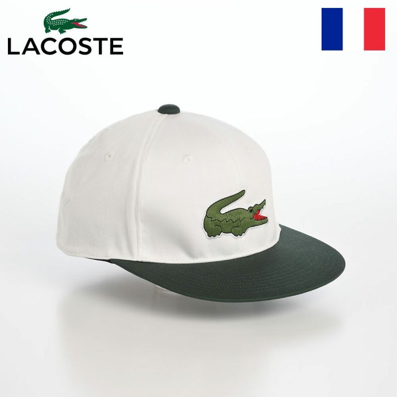 ラコステのキャップ BIG "WANI" BICOLOR CAP（ビッグワニバイカラーキャップ） L1276 ホワイト