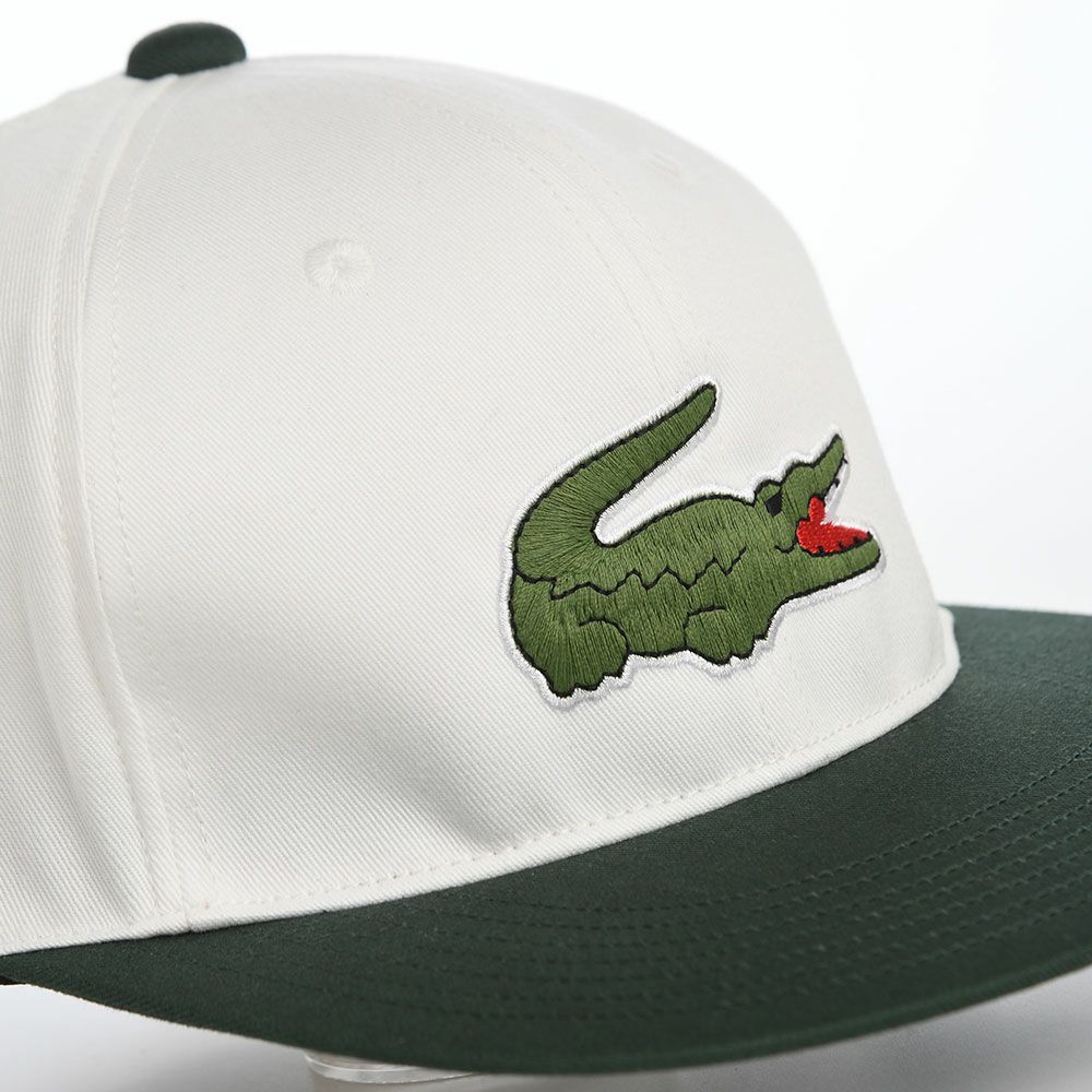 ラコステのキャップ BIG "WANI" BICOLOR CAP（ビッグワニバイカラーキャップ） L1276 ホワイト