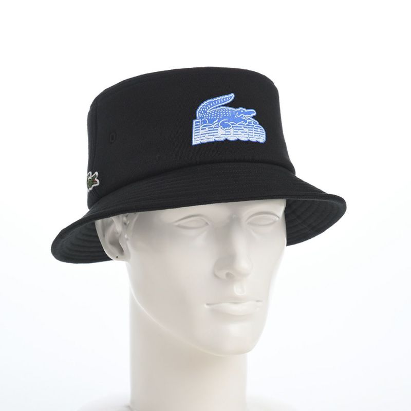 ラコステのバケットハット PRINT SWEAT BUCKET HAT（プリントスウェットバケットハット） L1268 ブラック