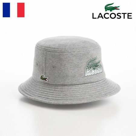 ラコステのバケットハット PRINT SWEAT BUCKET HAT（プリントスウェットバケットハット） L1268 グレー