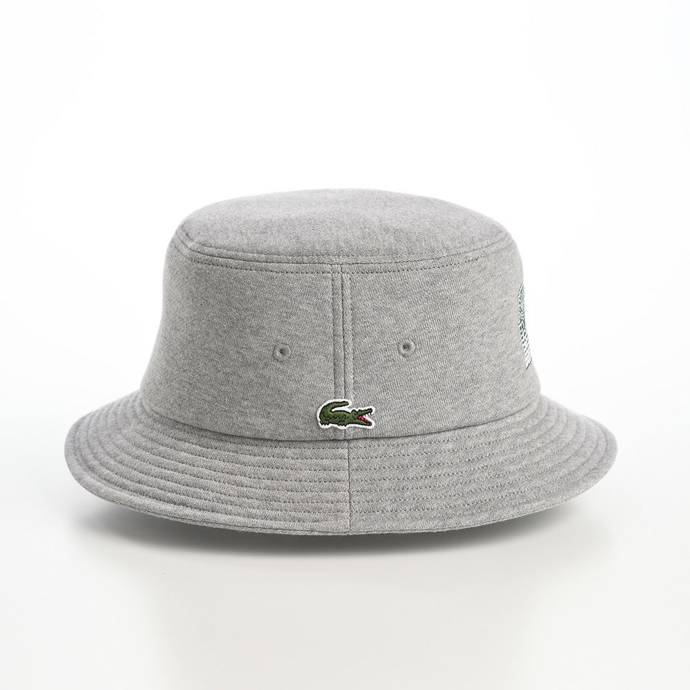 ラコステのバケットハット PRINT SWEAT BUCKET HAT（プリントスウェットバケットハット） L1268 グレー