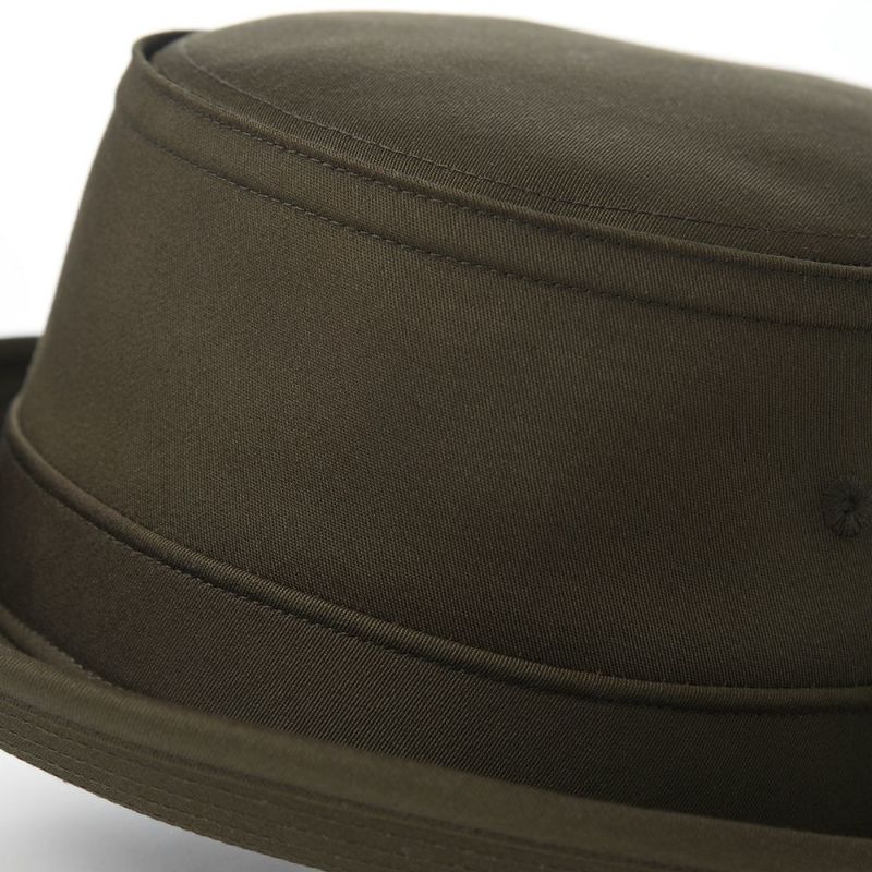 ダックスのポークパイハット Pork-Pie Cotton Twill（ポークパイ コットンツイル） D1741 カーキ