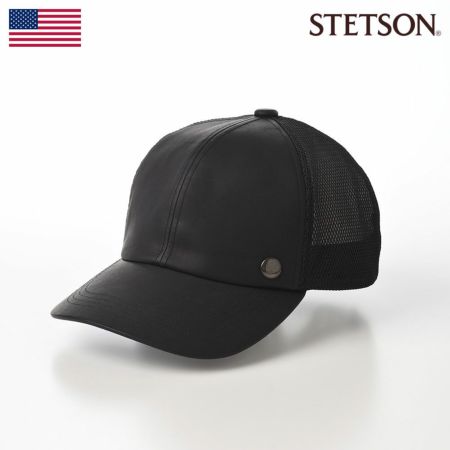 ステットソンのキャップ野球帽 WASHABLE LEATHER CAP（ウォッシャブル レザー キャップ）SE709 ブラック
