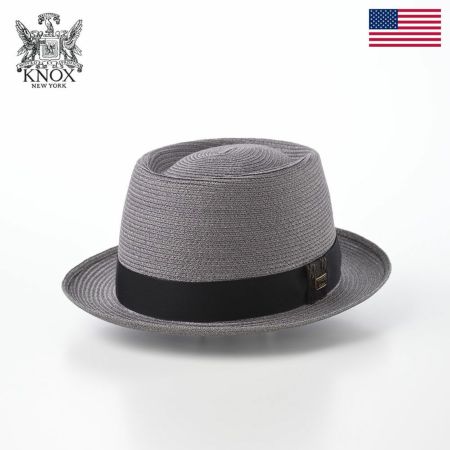 ノックスのブレードハット Linen Braid Hat（リネン ブレード ポークパイ）グレー