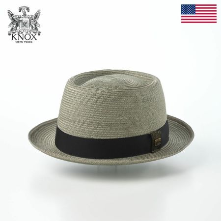 ノックスのブレードハット Linen Braid Hat（リネン ブレード ポークパイ）オリーブ