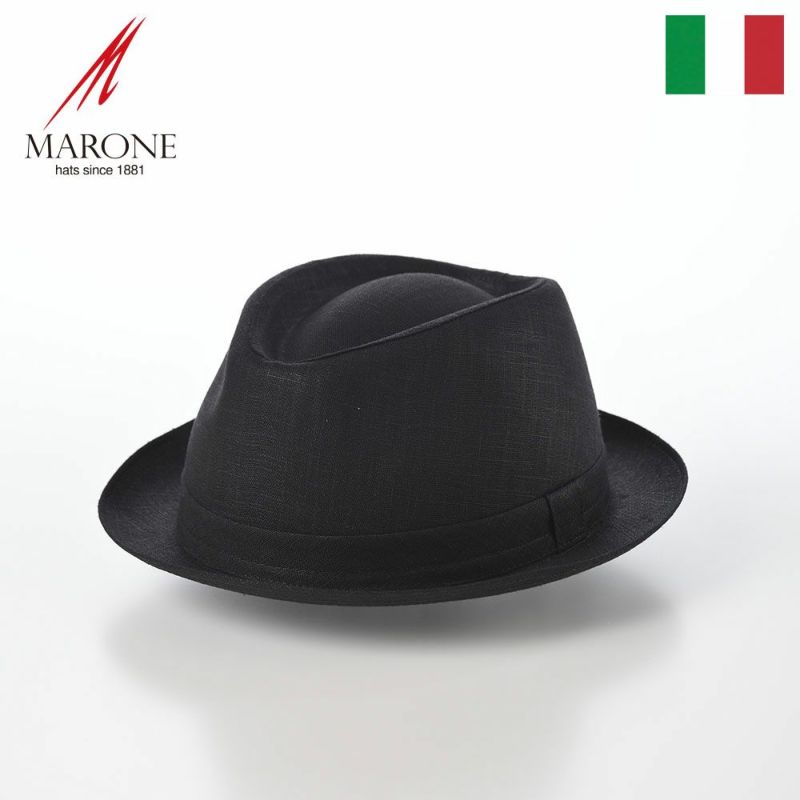 マローネのソフトハット Trilby Linen（トリルビー リネン） MT305 ブラック