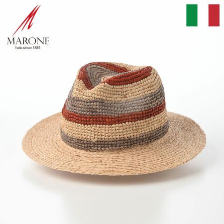 マローネのソフトハット Stripe Raffia（ストライプ ラフィア） 84161 ミックス