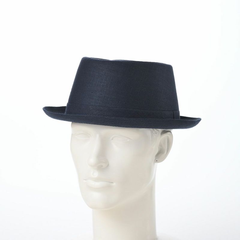 マローネのソフトハット Porkpie Linen（ポークパイ リネン） MT306 ネイビー