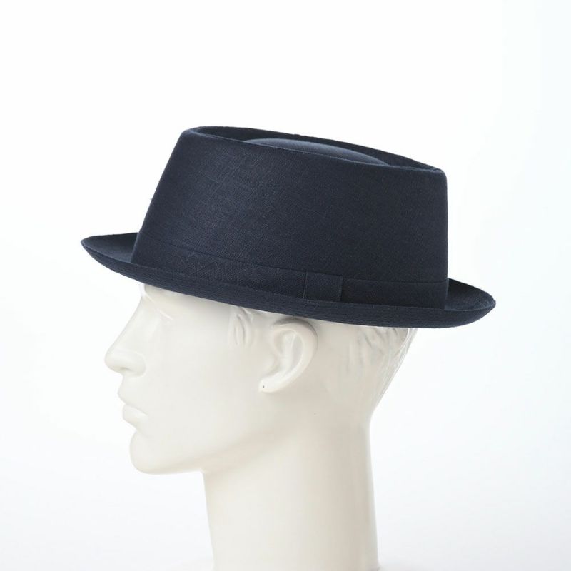 マローネのソフトハット Porkpie Linen（ポークパイ リネン） MT306 ネイビー