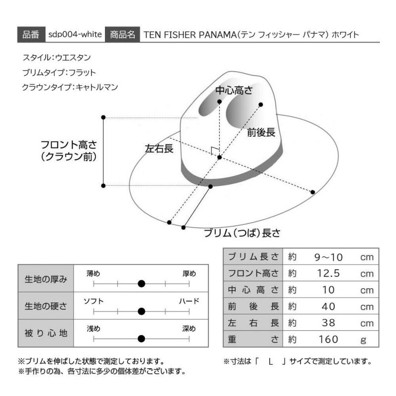 スーパードゥーパーのパナマハット TEN FISHER PANAMA（テン フィッシャー パナマ） ホワイト