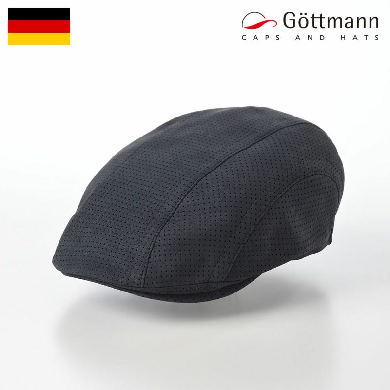 Gottmann レザーベレーカラーブラック