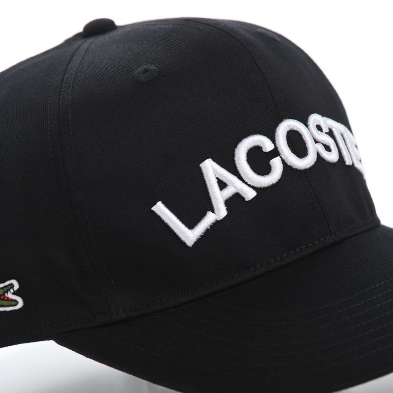 ラコステのキャップ ARCH LOGO FLAT VISOR CAP（アーチロゴフラットバイザーキャップ） L1273 ブラック