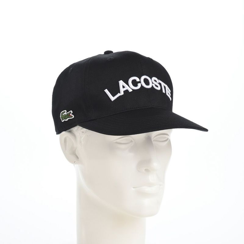 ラコステのキャップ ARCH LOGO FLAT VISOR CAP（アーチロゴフラットバイザーキャップ） L1273 ブラック