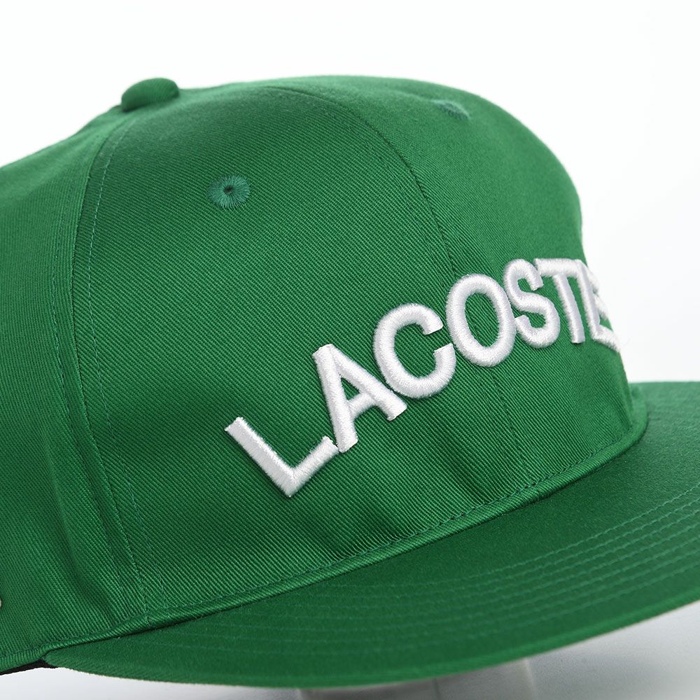 ラコステのキャップ ARCH LOGO FLAT VISOR CAP（アーチロゴフラットバイザーキャップ） L1273 グリーン