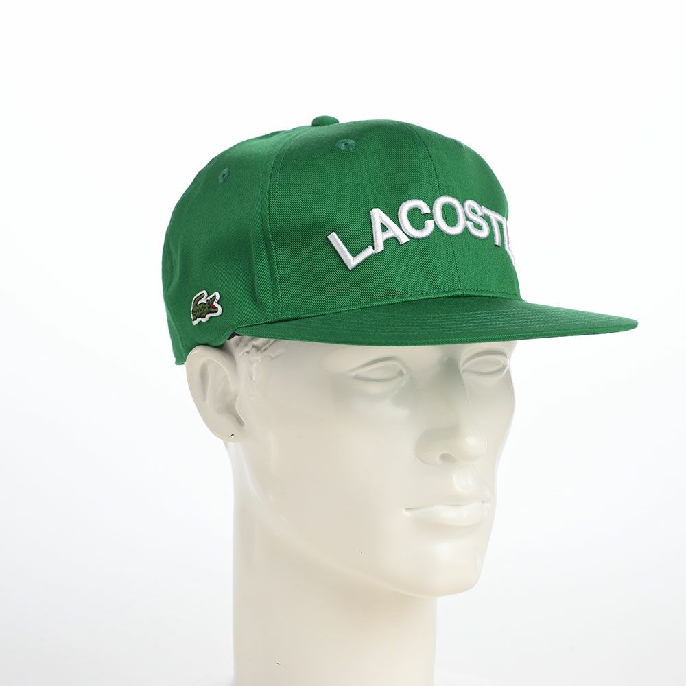 ラコステのキャップ ARCH LOGO FLAT VISOR CAP（アーチロゴフラットバイザーキャップ） L1273 グリーン