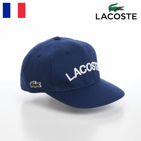 ラコステのキャップ ARCH LOGO FLAT VISOR CAP（アーチロゴフラットバイザーキャップ） L1273 ネイビー