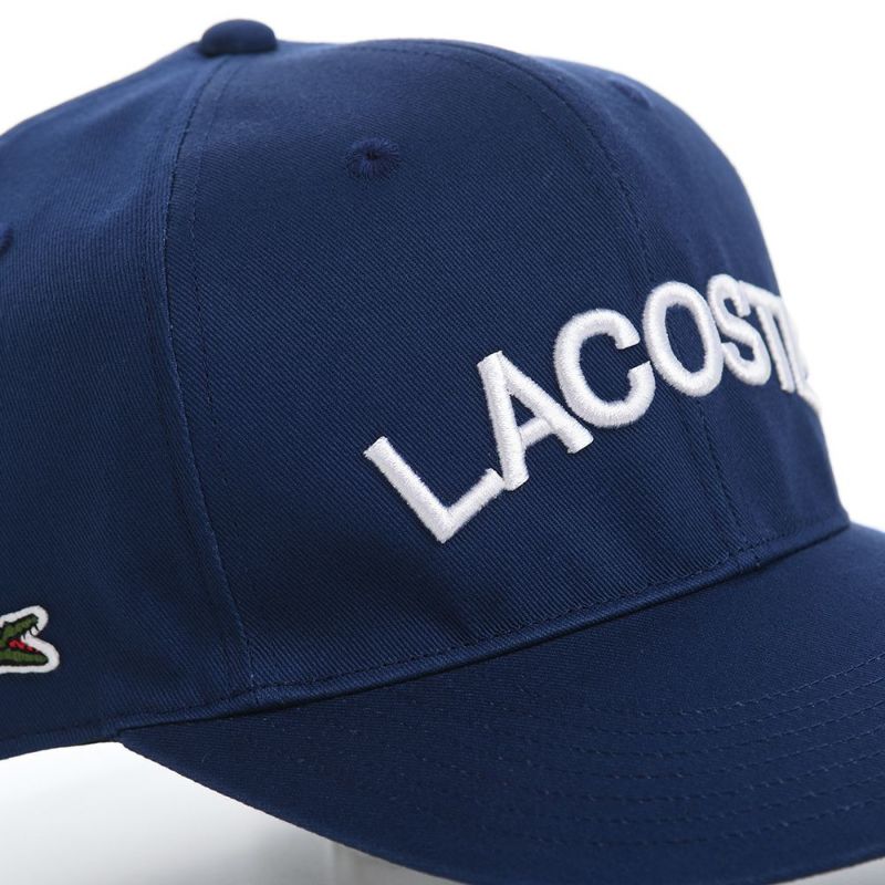 ラコステのキャップ ARCH LOGO FLAT VISOR CAP（アーチロゴフラットバイザーキャップ） L1273 ネイビー