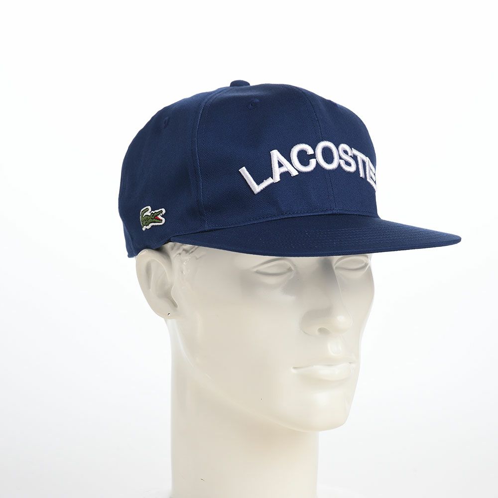 ラコステのキャップ ARCH LOGO FLAT VISOR CAP（アーチロゴフラットバイザーキャップ） L1273 ネイビー
