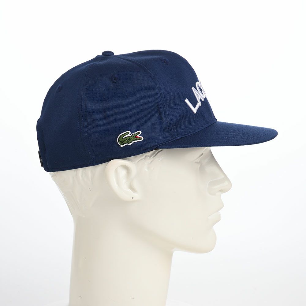 ラコステのキャップ ARCH LOGO FLAT VISOR CAP（アーチロゴフラットバイザーキャップ） L1273 ネイビー