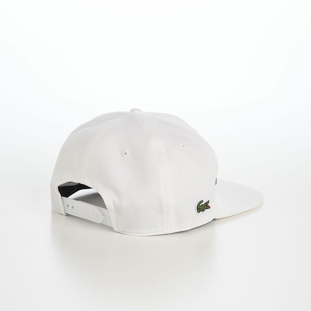 ラコステのキャップ ARCH LOGO FLAT VISOR CAP（アーチロゴフラットバイザーキャップ） L1273 ホワイト