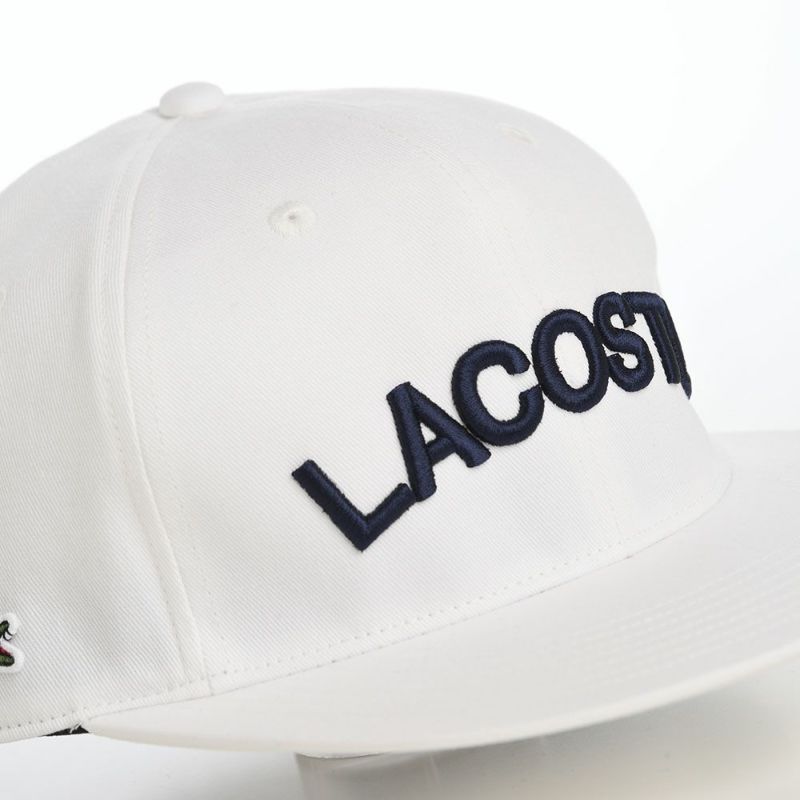 ラコステのキャップ ARCH LOGO FLAT VISOR CAP（アーチロゴフラットバイザーキャップ） L1273 ホワイト