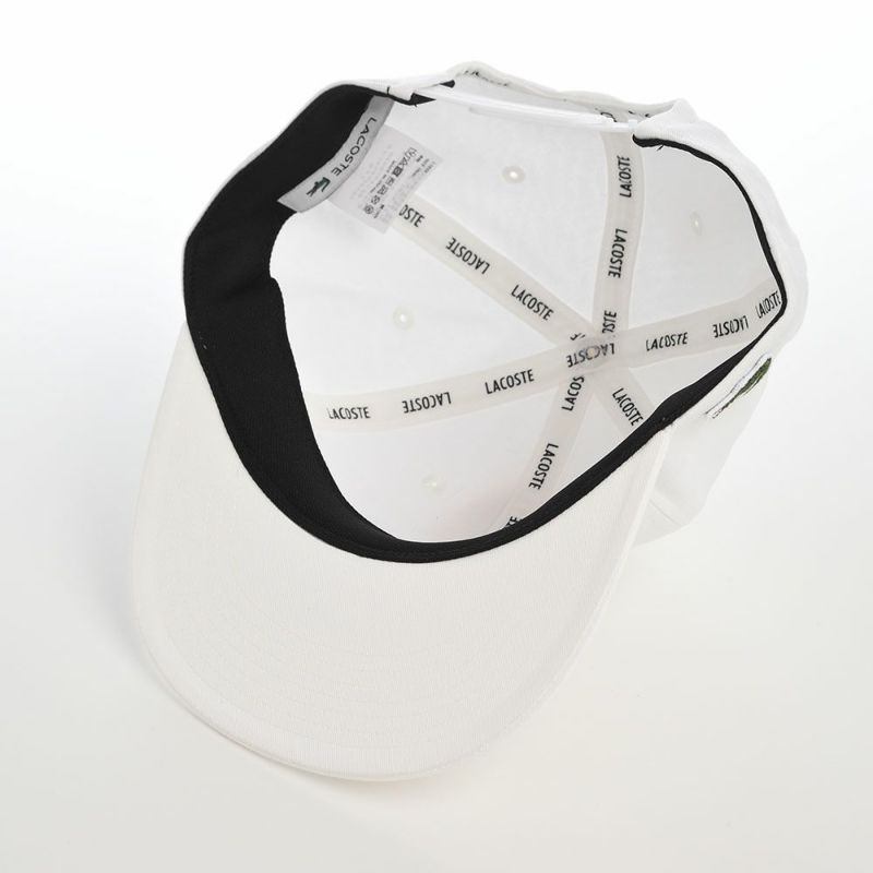 ラコステのキャップ ARCH LOGO FLAT VISOR CAP（アーチロゴフラットバイザーキャップ） L1273 ホワイト