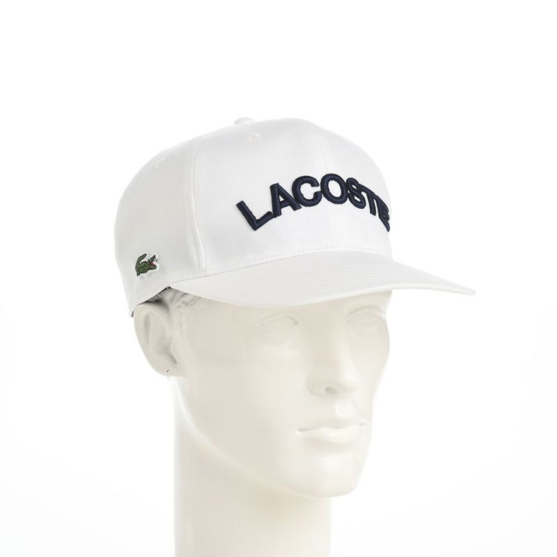 ラコステのキャップ ARCH LOGO FLAT VISOR CAP（アーチロゴフラットバイザーキャップ） L1273 ホワイト