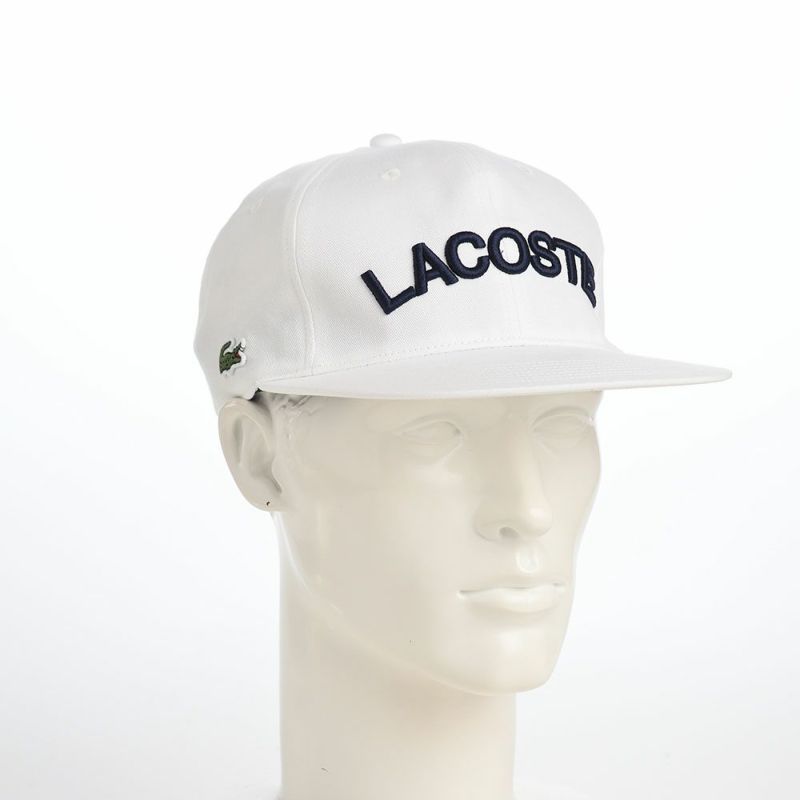 ラコステのキャップ ARCH LOGO FLAT VISOR CAP（アーチロゴフラットバイザーキャップ） L1273 ホワイト