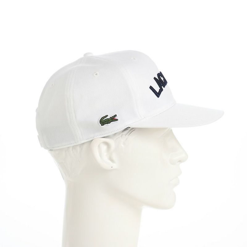 ラコステのキャップ ARCH LOGO FLAT VISOR CAP（アーチロゴフラットバイザーキャップ） L1273 ホワイト