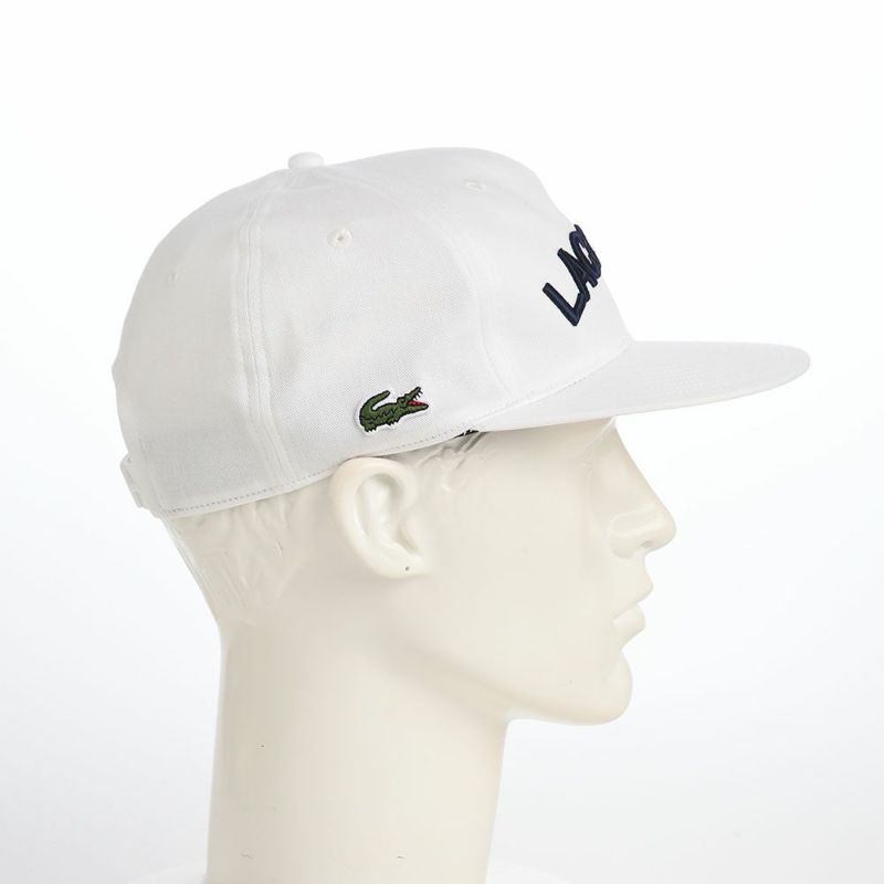 ラコステのキャップ ARCH LOGO FLAT VISOR CAP（アーチロゴフラットバイザーキャップ） L1273 ホワイト