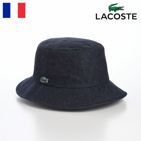 ラコステのバケットハット ONE POINT DENIM BUCKET HAT（ワンポイントデニムバケットハット） L1262 ネイビー