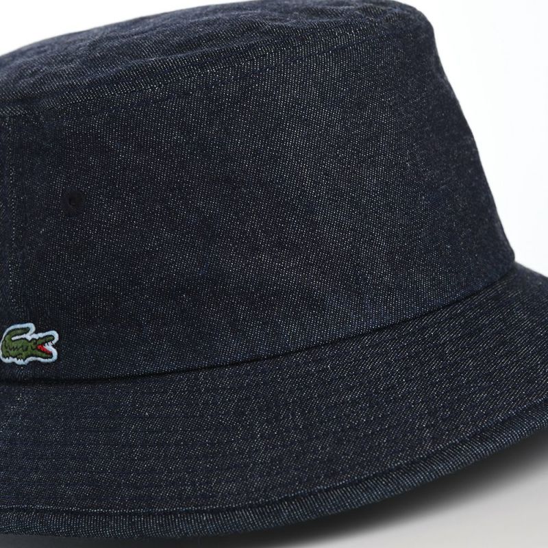 ラコステのバケットハット ONE POINT DENIM BUCKET HAT（ワンポイントデニムバケットハット） L1262 ネイビー